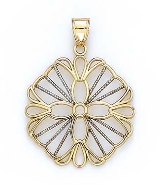 
14k Two-Tone Gold Cross Medallion Pendant
