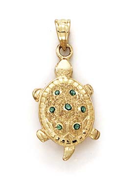 
14k Yellow Gold Small Turtle Pendant
