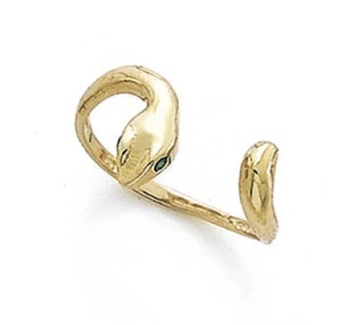 
Solid 14k Yellow Gold Enamel Eyes Snake Adjustable Toe Ring
