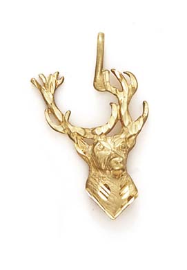 
14k Yellow Gold Deer Head Pendant
