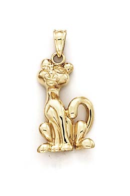 
14k Yellow Gold Cat Pendant
