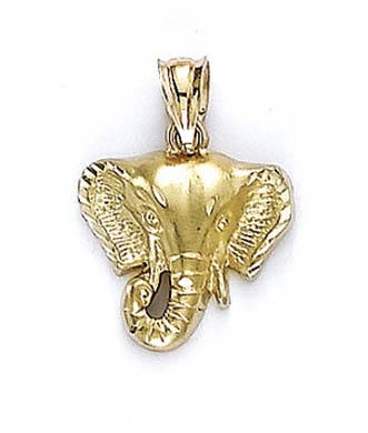 
14k Elephant Head Pendant
