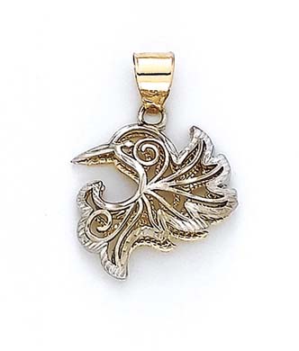 
14k Two-Tone Gold Two-Toneier Humming Bird Pendant
