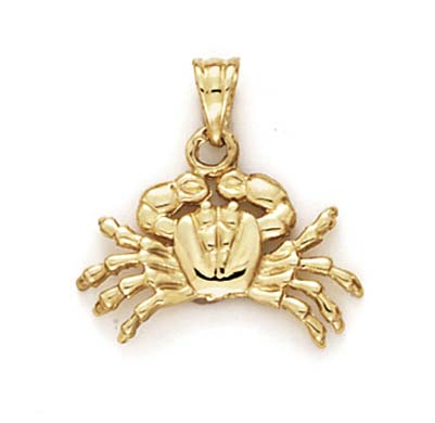 
14k Yellow Gold Small Crab Pendant
