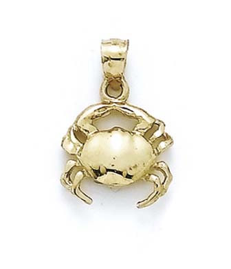 
14k Small Crab Pendant
