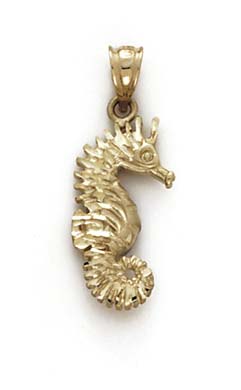 
14k Yellow Gold Seahorse Pendant
