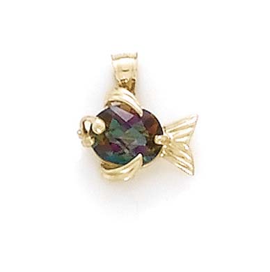 
14k Mystic Topaz Fish Pendant
