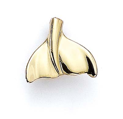 
14k Yellow Gold Polished Whale Tail Pendant
