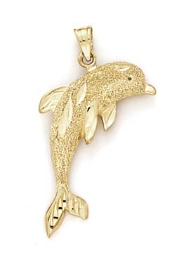 
14k Yellow Gold Dolphin Pendant
