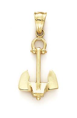 
14k Yellow Gold Ships Anchor Pendant
