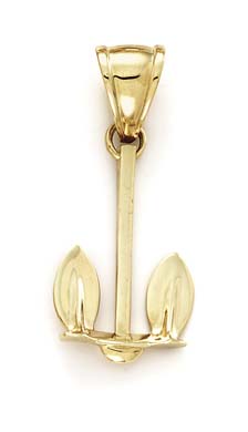 
14k Yellow Gold Large Ships Anchor Pendant
