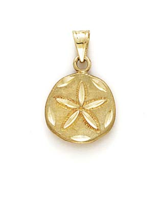 
14k Yellow Gold Sparkle-Cut Sanddollar Pendant
