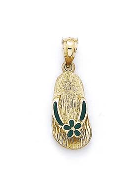 
14k Yellow Gold Flip-Flop Enamel Pendant
