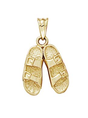 
14k Yellow Gold Designer Sandal Pendant
