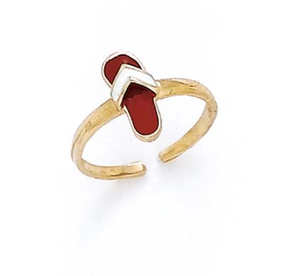 
14k Yellow Gold Enamel Flip-Flop Toe Ring
