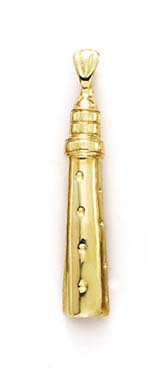 
14k Yellow Gold Lighthouse Pendant
