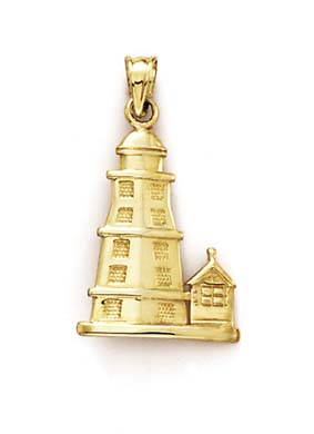 
14k Yellow Gold Lighthouse Pendant
