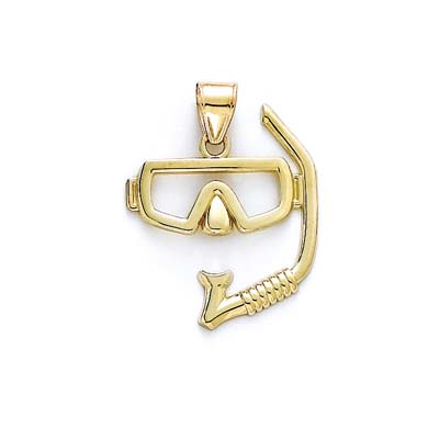 
14k Yellow Gold Scuba Mask Snorkel Pendant
