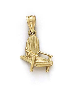 
14k Yellow Gold Beach Chair Pendant
