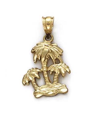 
14k Yellow Gold Palm Trees Pendant
