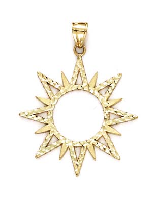 
14k Sun X Diamond-Cut Pendant
