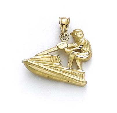 
14k Yellow Gold Jet Skier Pendant
