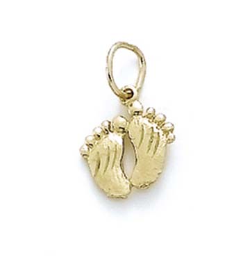 
14k Yellow Gold Small Footprints Charm Pendant
