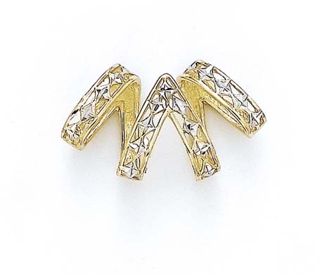 
14k Two-Tone Gold Sparkle-Cut Slide
