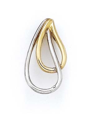 
14k Two-Tone Gold Teardrop Slide
