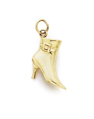 
14k Yellow Gold High Heel Boot Pendant
