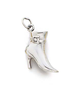 
14k White Gold High Heel Boot Pendant
