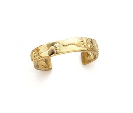 
14k Yellow Gold Footprints Toe Ring
