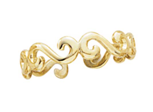 
14k Yellow Gold Polished Swirls Toe Ring
