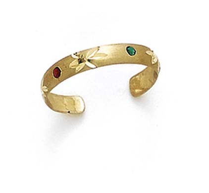 
14k Yellow Gold Enamel Toe Ring
