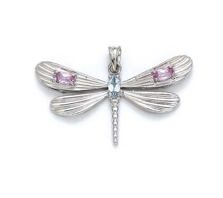 
Sterling Silver Blue Topaz Butterfly Pendant
