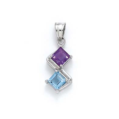 
Sterling Silver Blue Topz Amethyst Pendant
