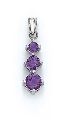 
Sterling Silver 3-Amethyst Pendant
