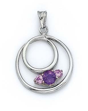 
Sterling Silver Amethyst Circles Pendant
