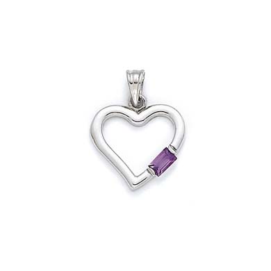 
Sterling Silver Amethyst Heart Pendant
