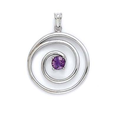 
Sterling Silver Amethyst Swirl Pendant
