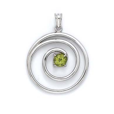 
Sterling Silver Peridot Swirl Pendant
