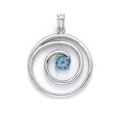 
Sterling Silver Blue Topaz Swirl Pendant
