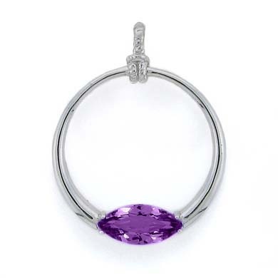 
Sterling Silver Amethyst Circle Pendant
