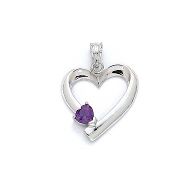 
Sterling Silver Amethyst Heart Pendant
