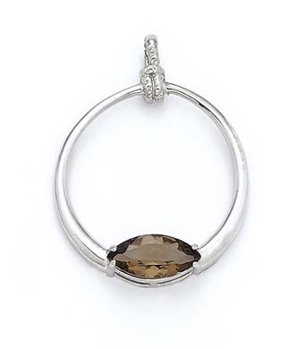 
Sterling Silver Smokey Quartz Circle Pendant
