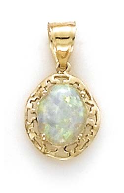 
14k Simulated Opal Pendant
