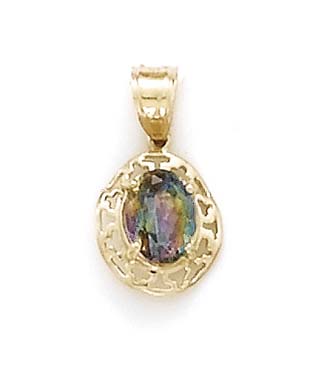 
14k Yellow Gold Mystic Topaz Pendant
