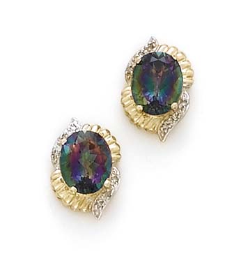 
14k Mystic Topaz Diamonds Earrings
