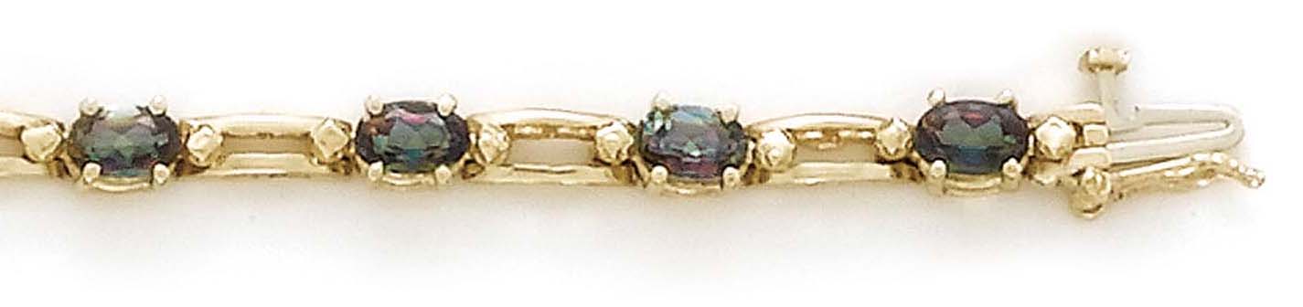 
14k Yellow Gold Mystic Topaz Bracelet - 7.25 Inch
