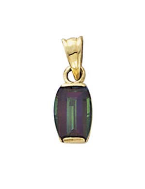 
14k Yellow Gold Mystic Topaz Square Pendant
